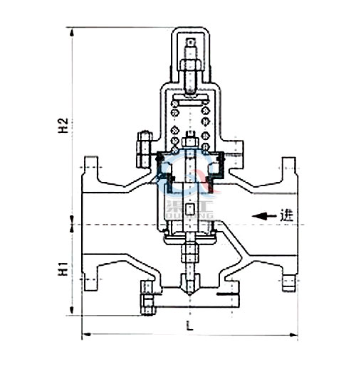 Y42X水用減壓閥，空氣減壓閥外形圖