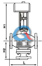 比例積分電動調(diào)節(jié)閥(三通)外形圖