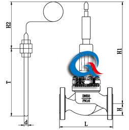 ZZW型自力式溫度調(diào)節(jié)閥二通外形圖